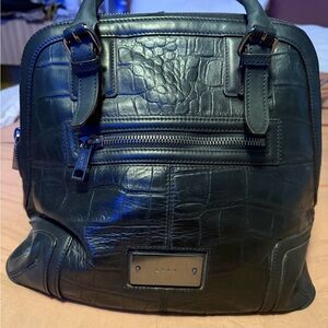 L.A.M.B. Black Croc-Embossed Bag